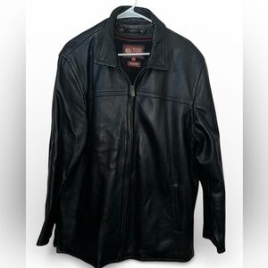 Y2K black Wilsons Leather full-zip leather jacket removable Thinsulate lining.